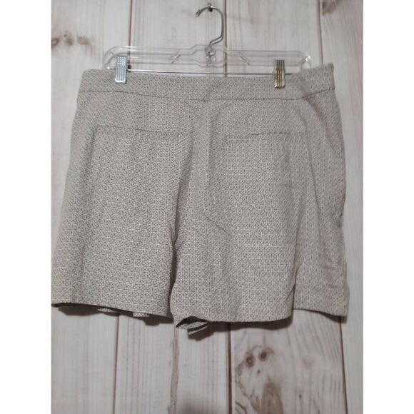 Banana Republic Shorts Ladies 10 Tan White Flowy - Picture 2 of 7